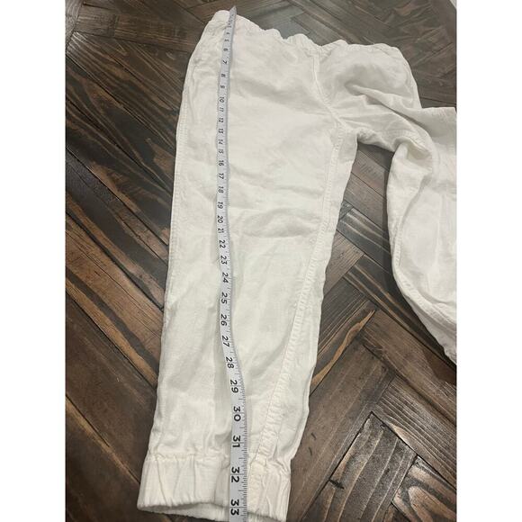 J Crew White Linen Blend Pants Women 10 Summer Spring Beach Cruise Vacation Trip - Picture 8 of 10